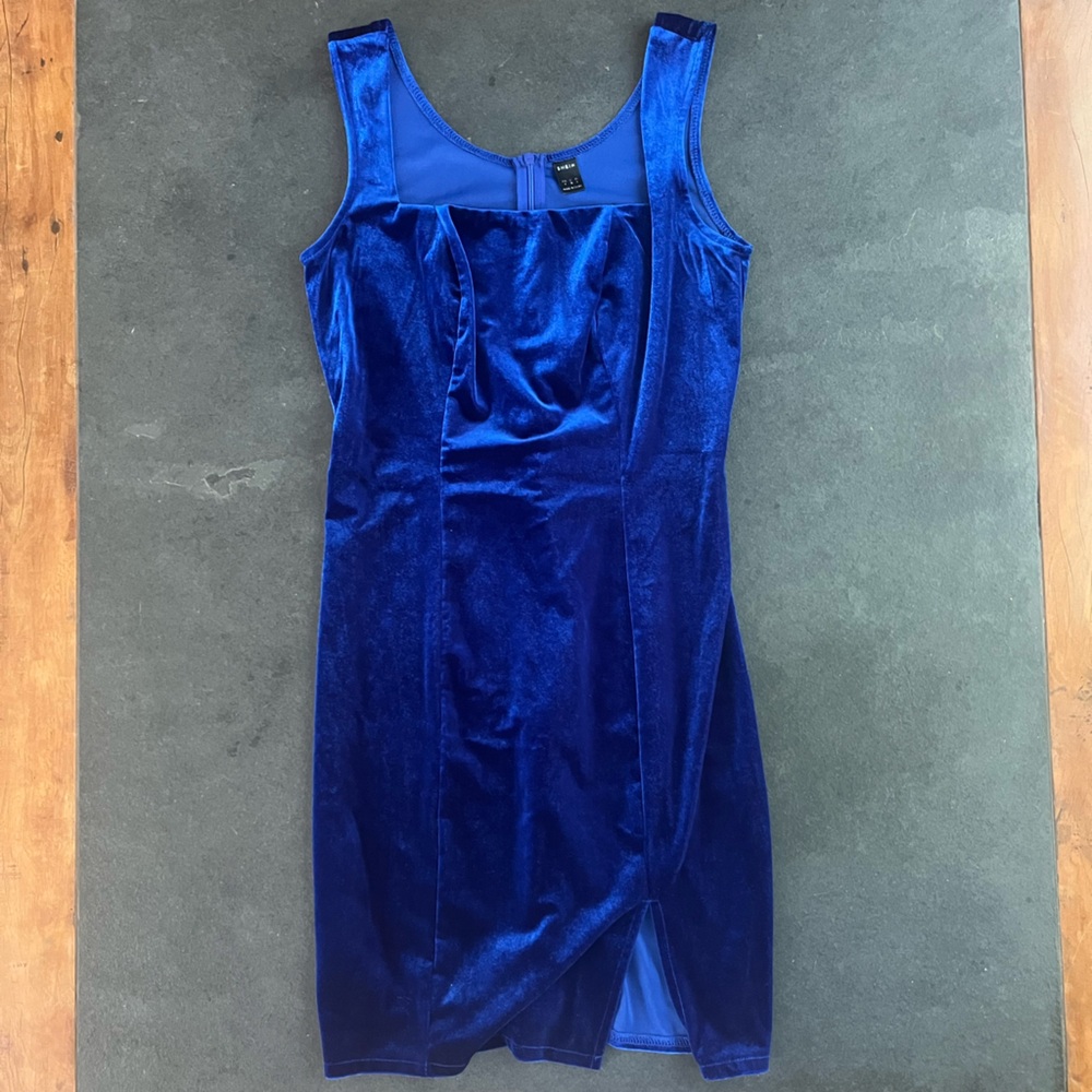 Blue Velvet Bodycon Dress
